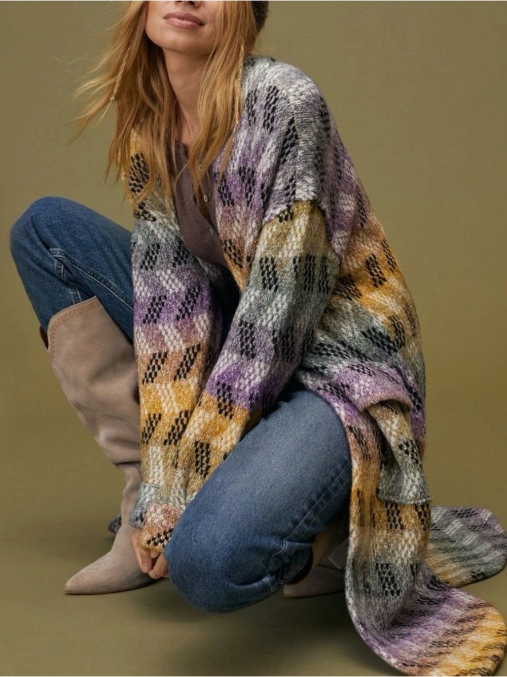 Anthropologie Pilcro Geometric Coatigan